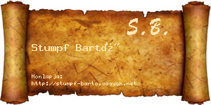 Stumpf Bartó névjegykártya